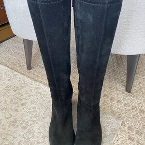 Botte suède noire doublée